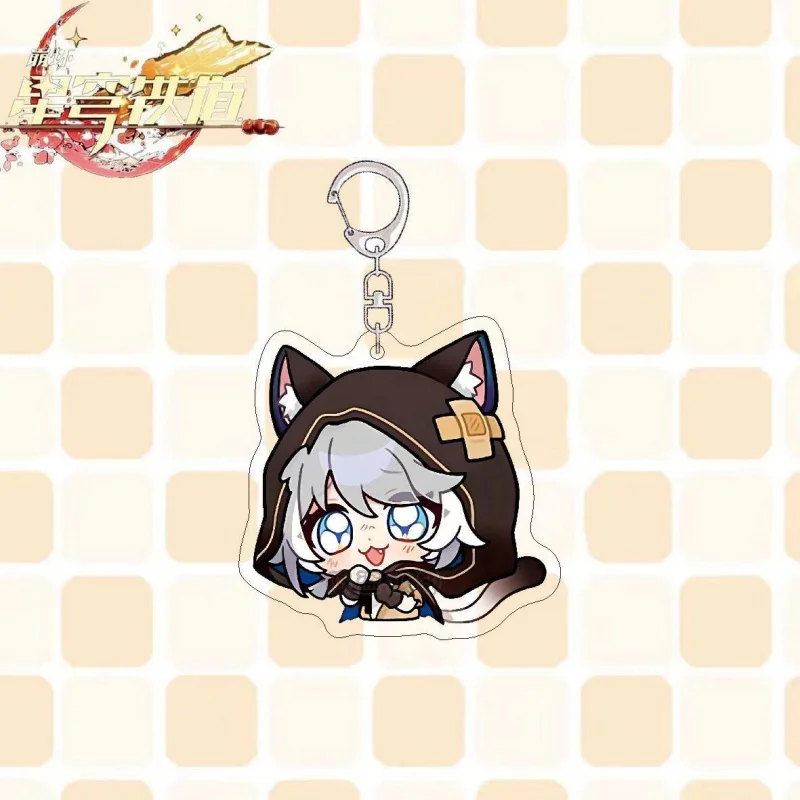 لعبة هونكاي: ستار السكك الحديدية سلاسل المفاتيح الاكريليك تأثيري أرقام هايسين تشفير Q نسخة قلادة حقيبة معلقة اكسسوارات مجوهرات هدايا