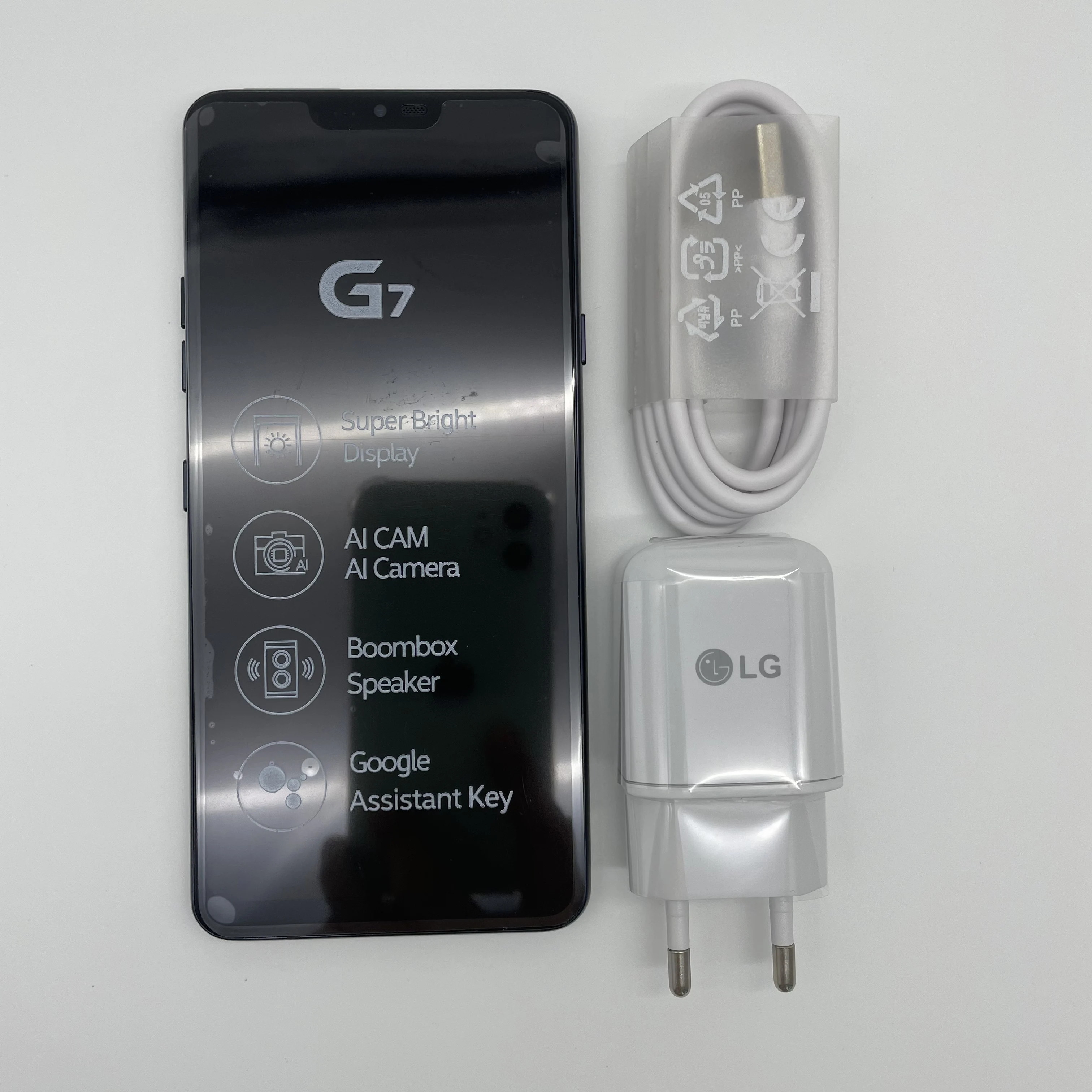 مفتوح الأصلي LG G7 ThinQ 64GB 4GB RAM، 128GB 6GB RAM بصمة الإصبع واي فاي 6.1 بوصة 16MP أندرويد