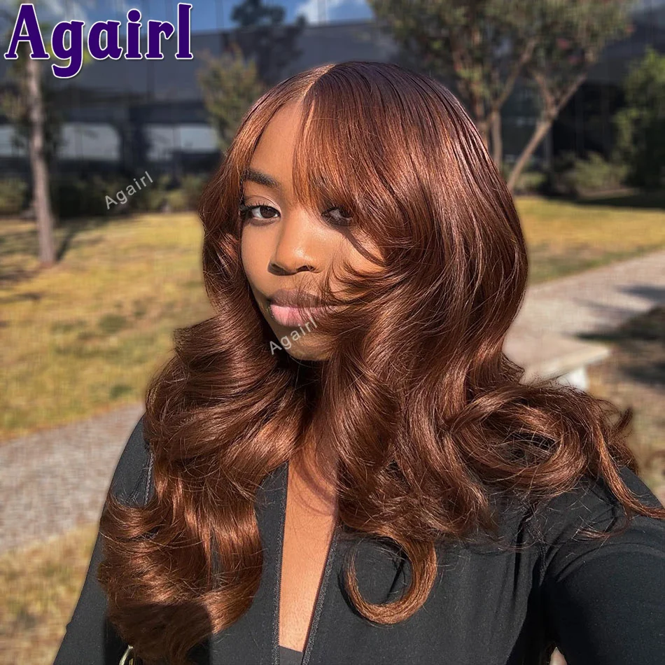 200% Gęstość Brazylijska 32-calowa Ginger Brown Body Wave 13x4 Lace Front Human Hair Wigs 13x6 Lace Frontal Wig 6X4 Lace Closure Wig