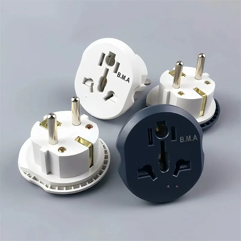 Korea EU Plug Adapter 16A 250V Travel Adapter Converter 2 Round Socket High Quality Universal AU US UK CN To EU KR Wall Socket