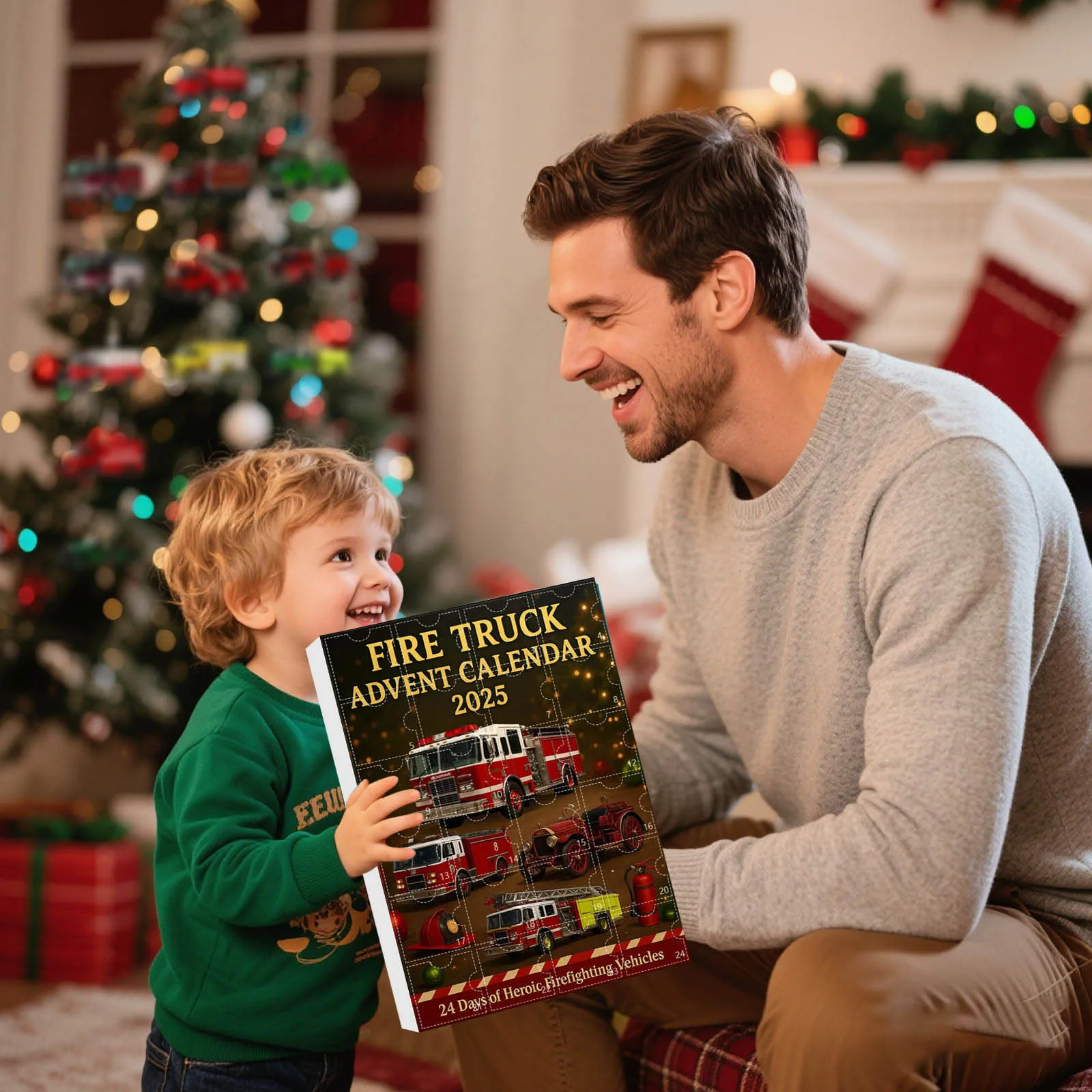 Sand Timer 30 Min Fire Truck Advent Calendar 2025 24 Days Christmas Countdown Calendar With 24 Large Timer Digital Display