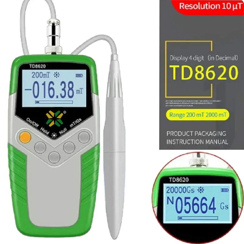 TD8620 Digital Tesla Meter Permanent Magnet Gauss Handheld Magnetic Flux Surface Field Test