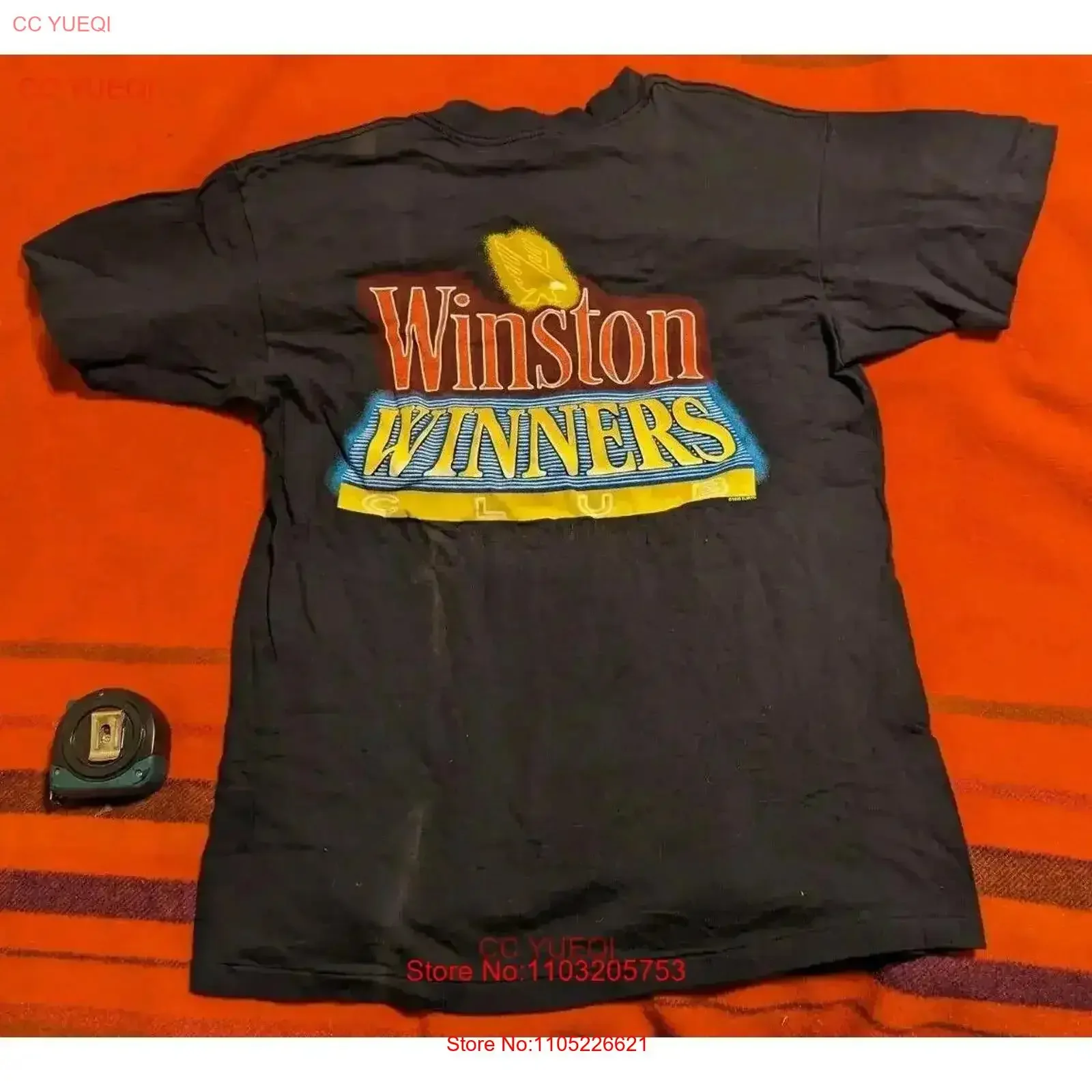 

Vintage Winston Cigarettes Winners Club Pocket T shirt Size L 1995 Washed Stretched designer clothes fashion homme vintage