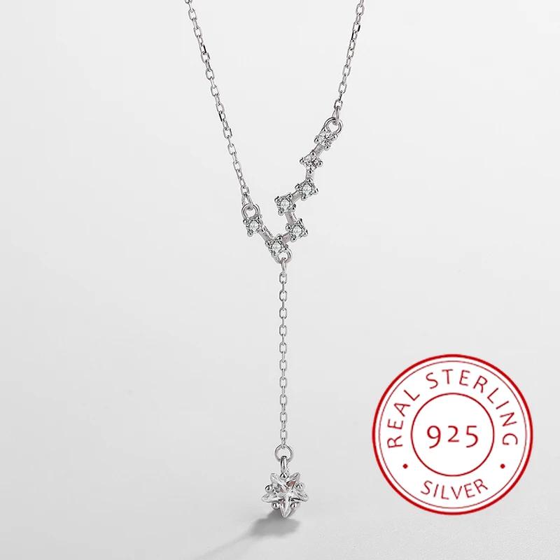 

Fashionable and Classic Genuine S925 Silver Irregular Zircon Pendant Five-pointed Star Necklace, Versatile for Daily Commuting