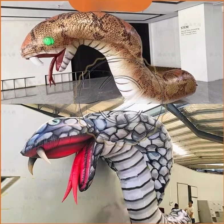 Inflatable simulation python, giant python, cobra, air model, New Year's zodiac, forest horror, Halloween party hanging set
