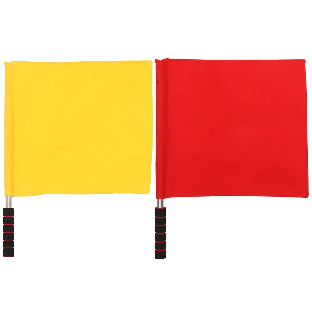 

2pcs Signal Safety Warning Referee Sports Soccer Marker Lightweight Durable Traffic Hand Flags Racing