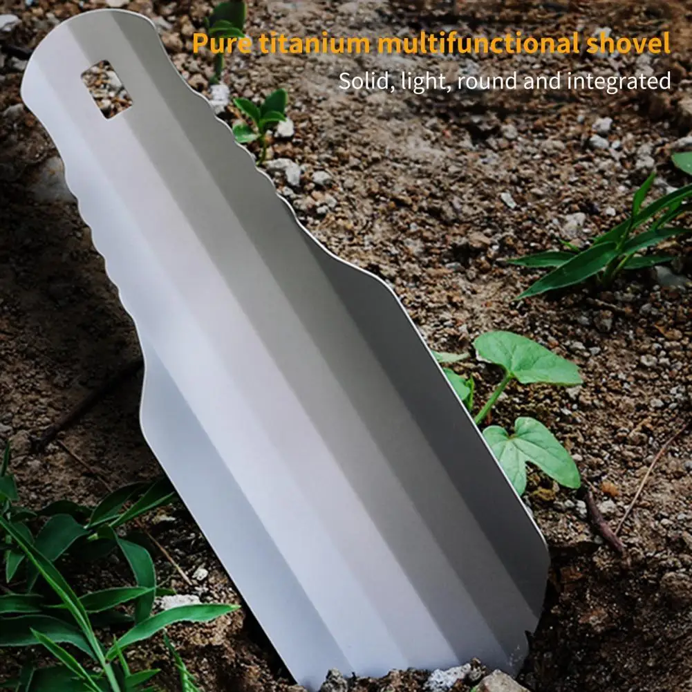 

Sturdy Titanium Camping Shovel Compact Garden Shovel Half Shape Hiking Shovel High Hardness Outdoor Shovel for Campsite