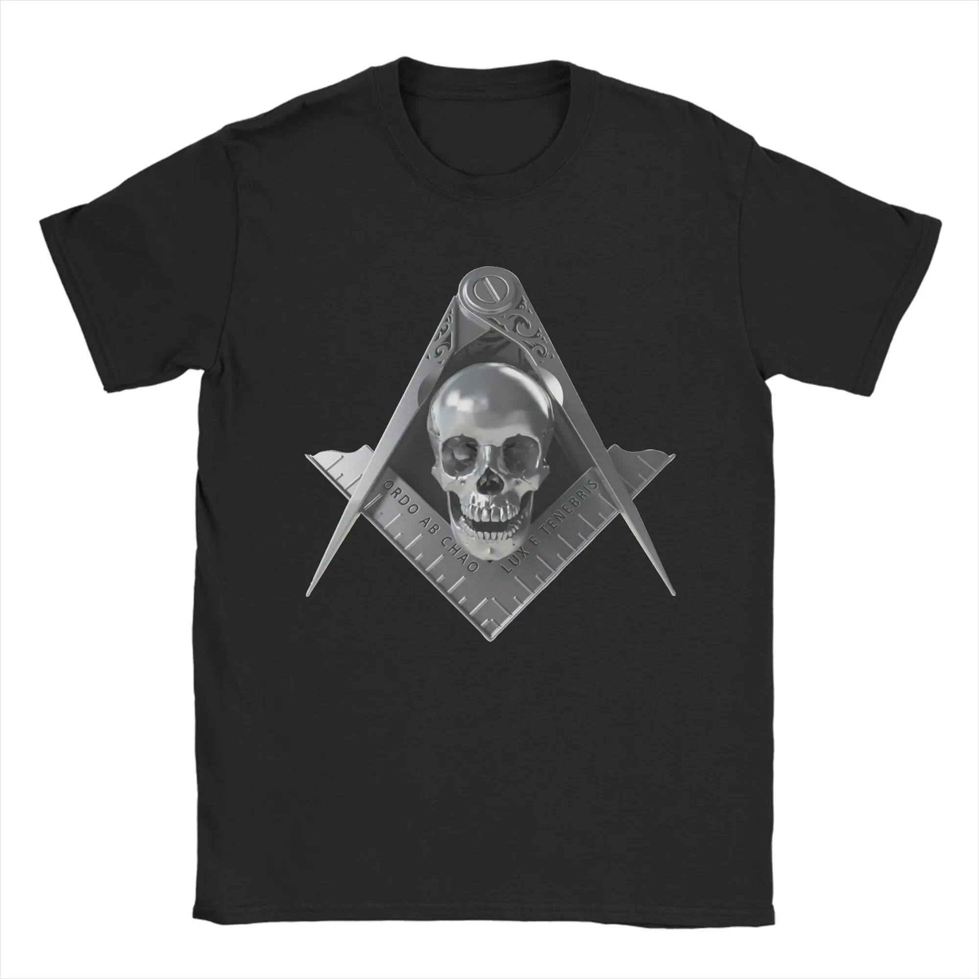 Novelty Freemason Compass Skull Widows Son Masonic T Shirt For Men Women O-neck Short Sleeve Tops Shirts  Cotton Summer Clothes