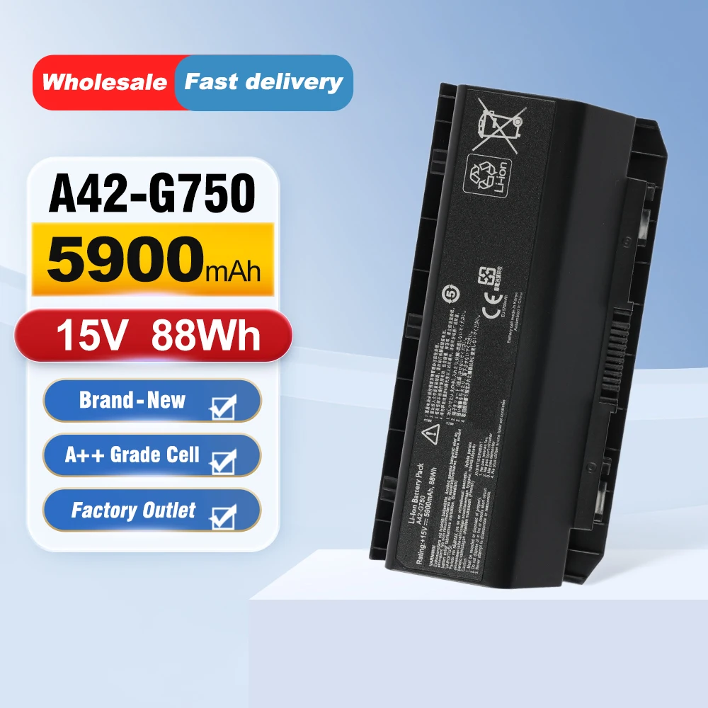 ETESBAY A42-G750 5900mAh 15V Laptop Battery For ASUS ROG G750 G750J G750JH G750JM G750JS G750JW G750JX G750JZ Series