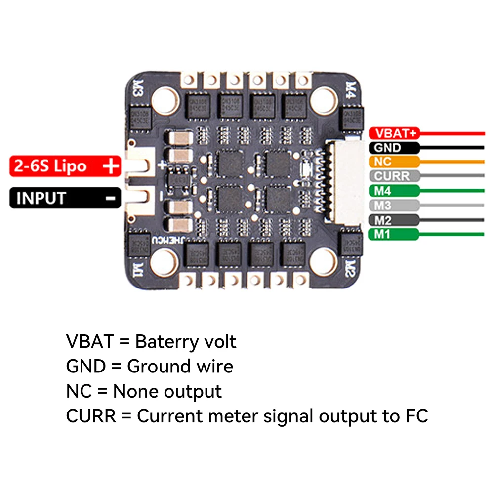 JHEMCU EM40A 40A BLheli_S 4in1 ESC sans balais 2-6S DShot600 20x20mm pour Drone de course RC FPV Quadcopter pièces de bricolage