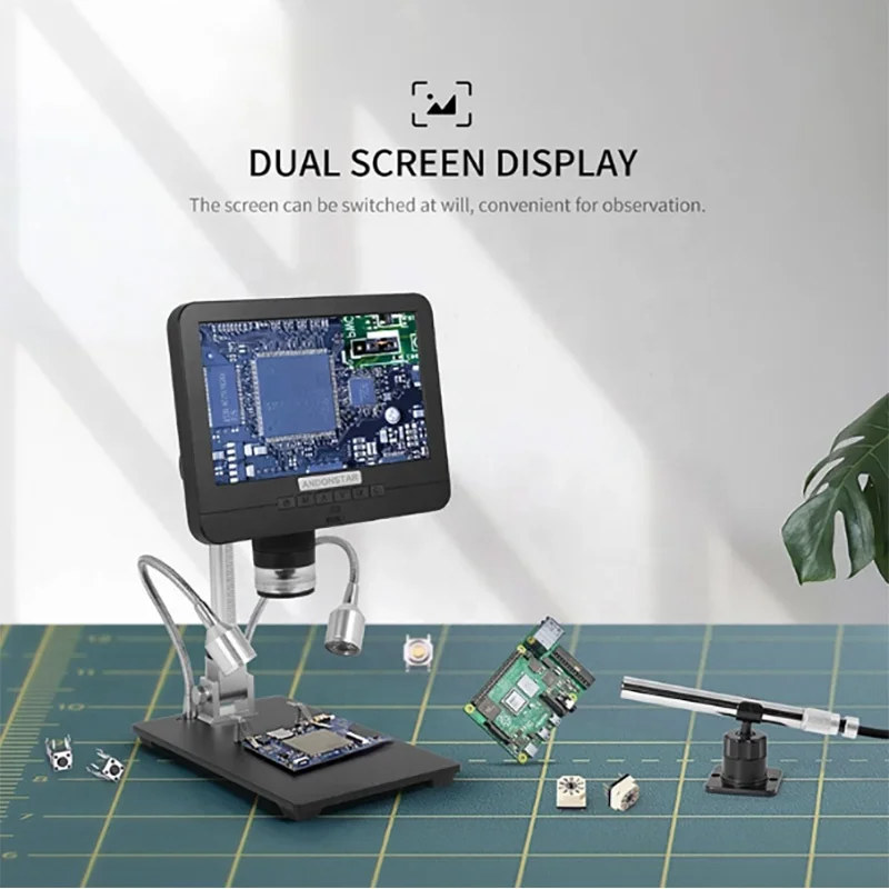 Dubbele Lens Digitale Microscoop Endoscoop Ad206 S Elektronica Digitale Microscoop Voor Telefoon Reparatie Smd/Smt Soldeertool