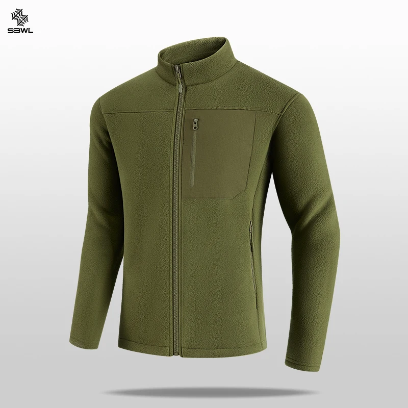 SBWL Autumn/Winter Outdoor Sports with Warm and Fluffy Long Sleeve Small Stand Collar Long Sleeve T-Shirt Fashion Skiing Casual