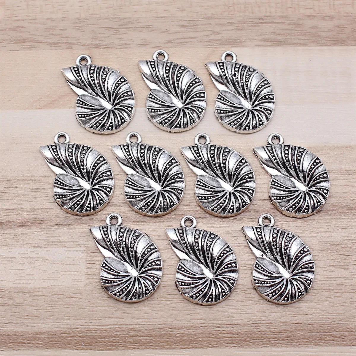 IFOCUS 10pcs/Lot Conch Charms For DIY Jewelry Making Zinc Alloy 23x17mm/0.91x0.67inch