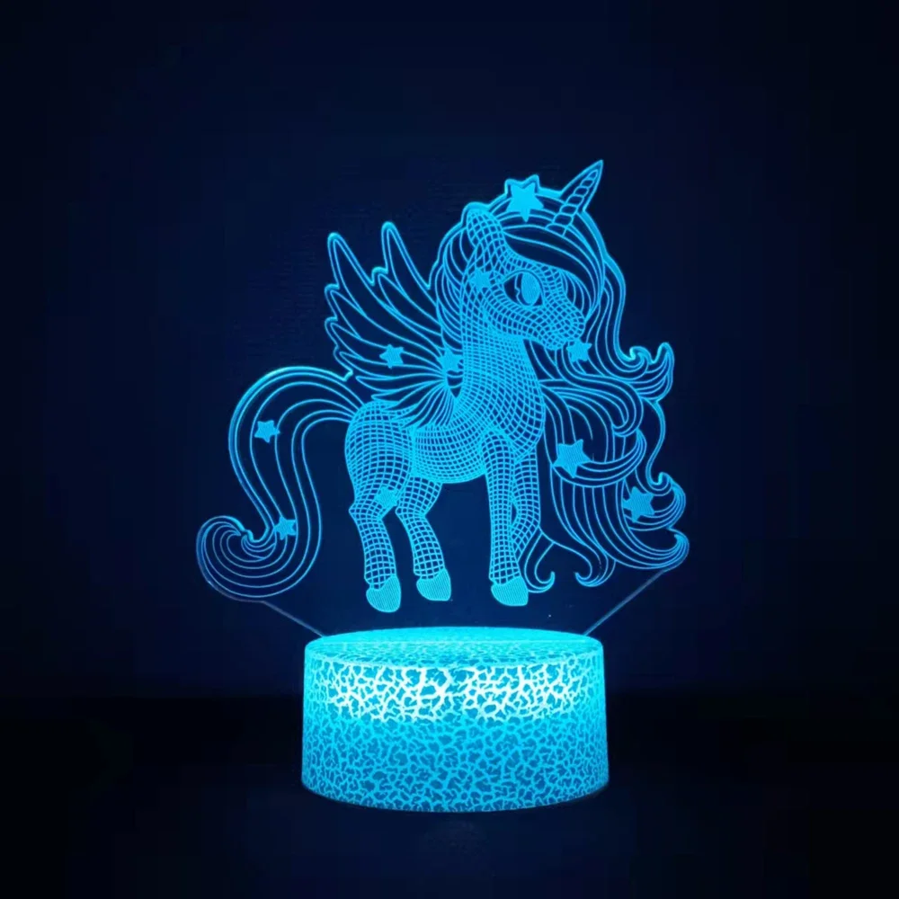 

Аниме 3D светодиодный ночник с единорогом для детей, подарки, игрушки, лампа с единорогом, 16 цветов, изменение с дистанционным управлением, подарок на день Святого Валентина, день рождения