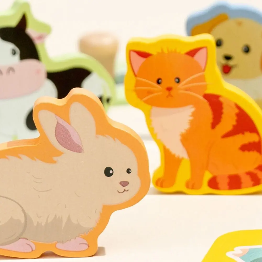 Placa de quebra-cabeça de madeira 3d quebra-cabeças montessori padrão forma cognitiva correspondência jogo de tabuleiro desafios interativo animal jigsaw