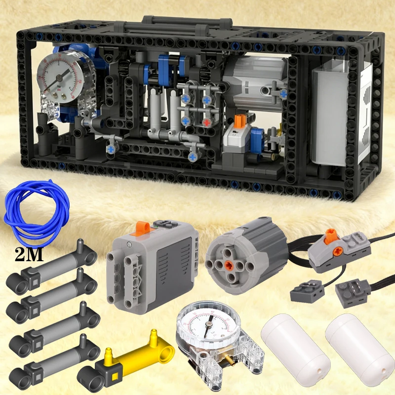 MOC Air Compressor Building Blocks Suitable for DIY enthusiasts and those who enjoy pneumatic engineering and assembly Toy Gift