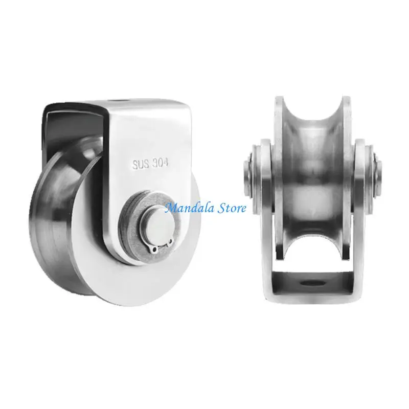 U2JC Durable Pulley Smooth Rolling U Wheel Pulley 54mm Installation Height 22mm Wheel Thickness U-Shaped Wheel Pulley