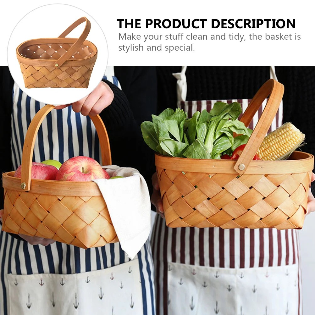 

Storage Basket Medium Portable Woven Organizer For Kitchen Bathroom Closet Dorm Room Sundries Holder Bamboo Bin