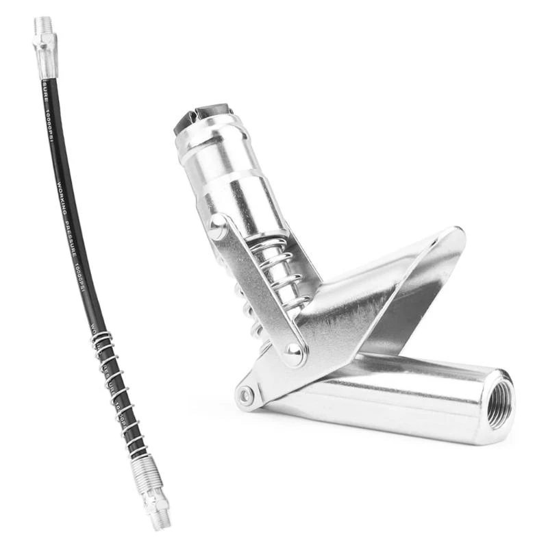 

652F Replacement Coupler Injector Nipple Grease Nipple Attachment with Hose Universal Single Lever Coupler Injector Nipple