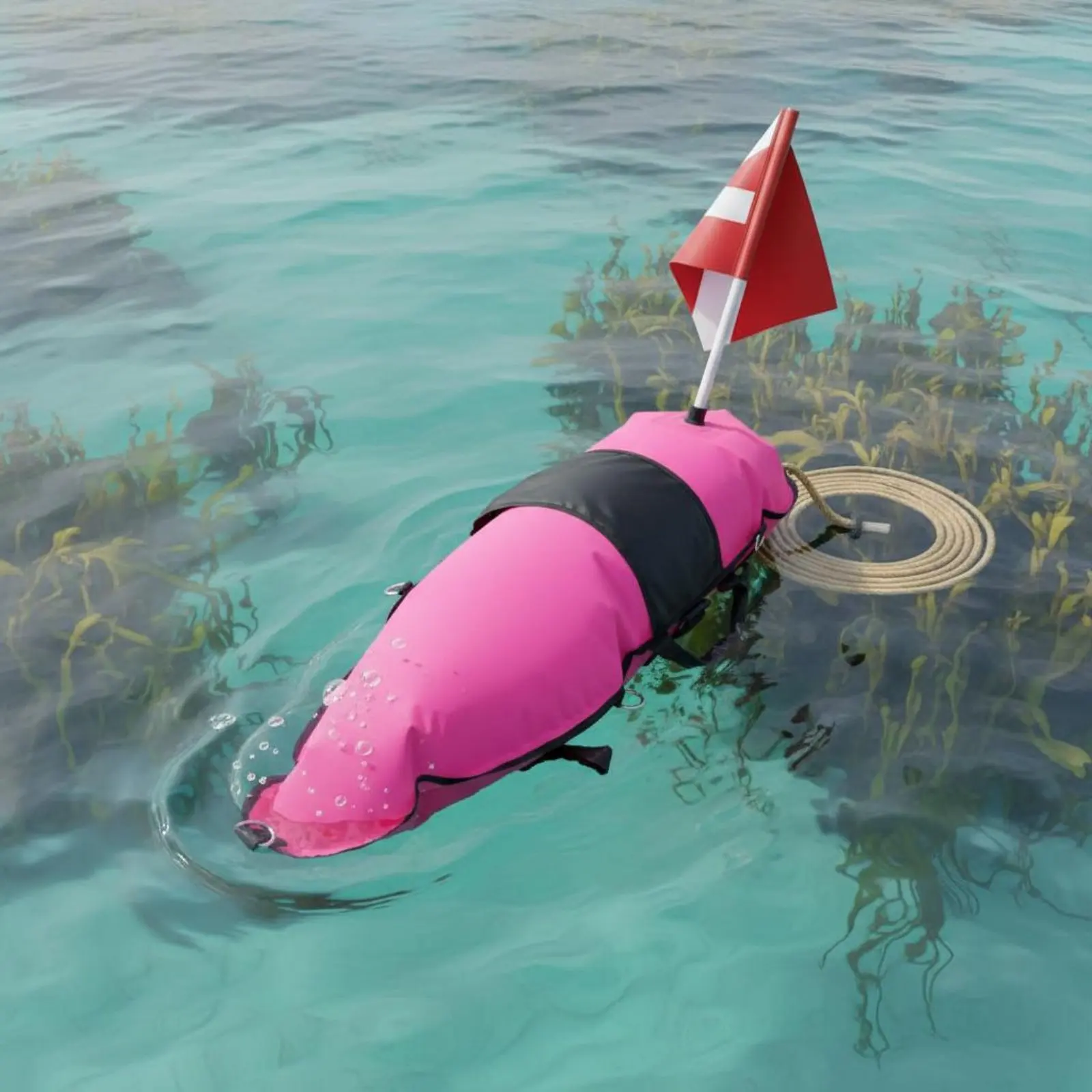 

Torpedo Dive Buoy TPU Torpedo Dive Buoy Freediving Marker Buoy Warning Flag Spearfishing Buoy High Visibility for Sea, Ocean