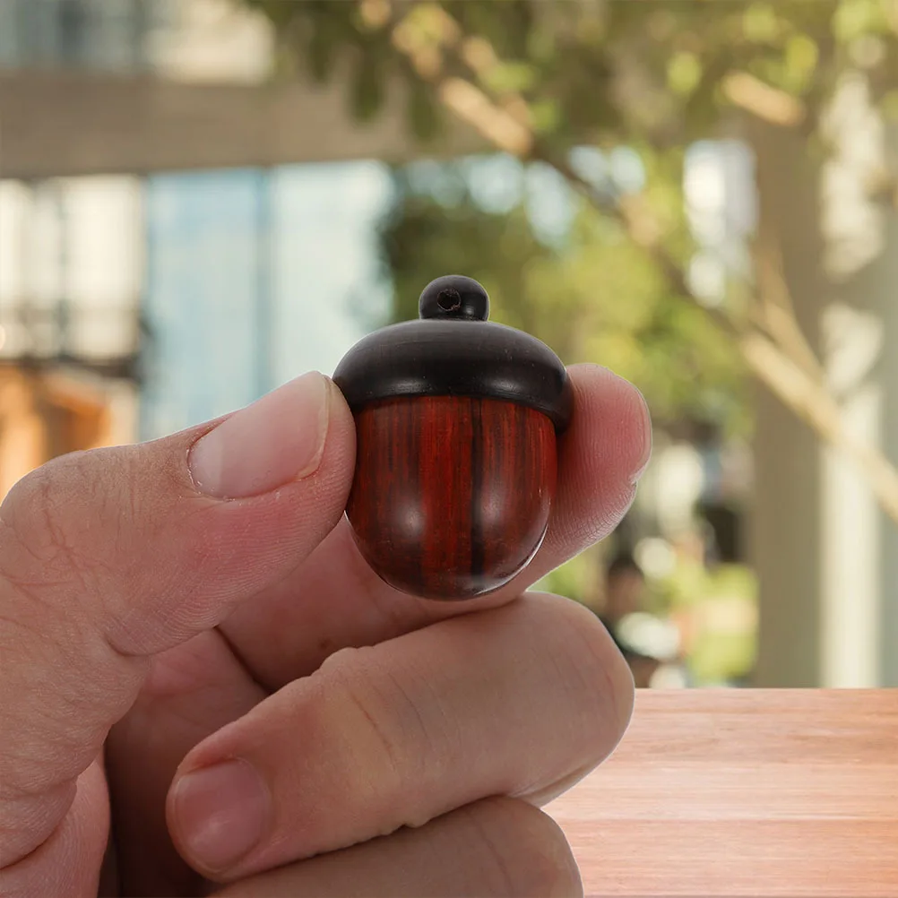 

2Pcs Wooden Acorn Pendant Unique Shape Design Smooth Lightweight Hanging Decor for DIY Accessory Mini Storage Ornament