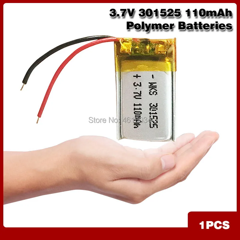 110mAh 3.7V 301525 ithium polymer battery for GPS PSP MP3 MP4 MP5 DVD small toys battery Bluetooth headset Li-ion Cell battery