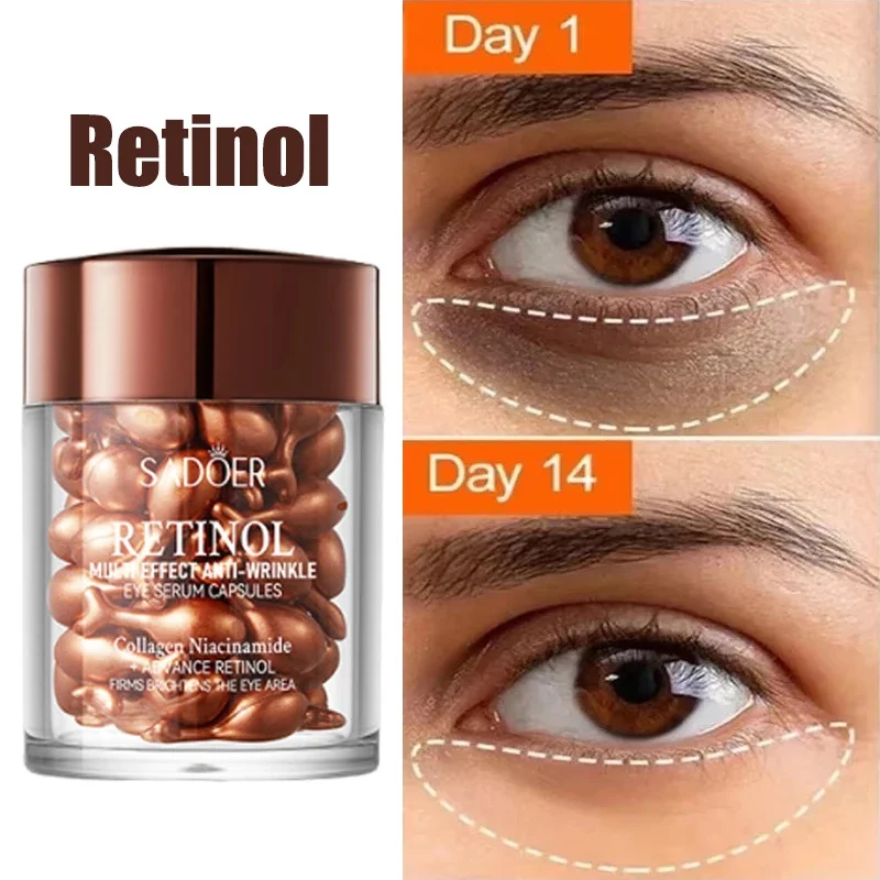 

Retinol Anti Wrinkle Eye Serum Capsules Firming Lifting Remove Dark Circles Eye Bags Puffiness Moisturizing Whitening Eye Care