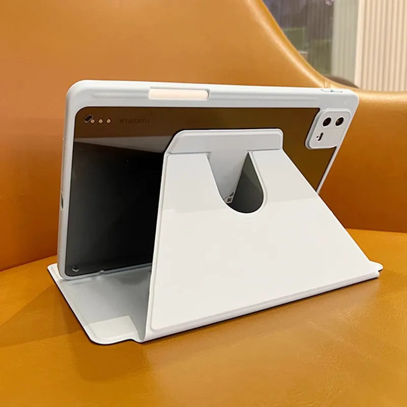 

Вращающийся чехол для Xiaomi Pad 7 7Pro 11,2 2024 5 6 Pro Poco Pad12.1 Redmi Pad SE 8,7 11 Pro 5G 12,1, акриловый чехол со слотом для ручки