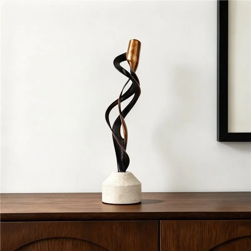 Modern abstract metal spiral ornament Italian light luxury living room TV cabinet entrance high-end soft decoration sculpture