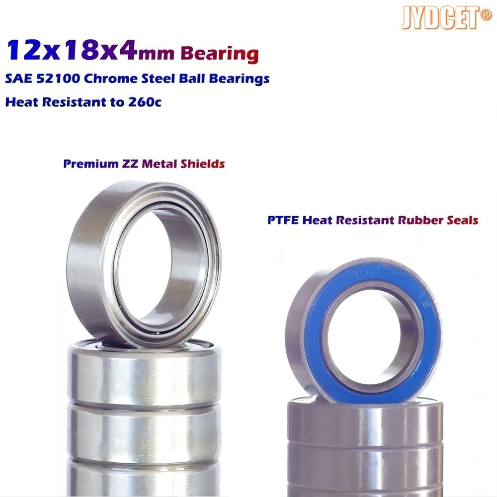 

12x18x4mm Bearings 6701-2RS - Rubber Seals / Metal Shields - Precision High Speed Bearing for RC Car, Boat, Plane