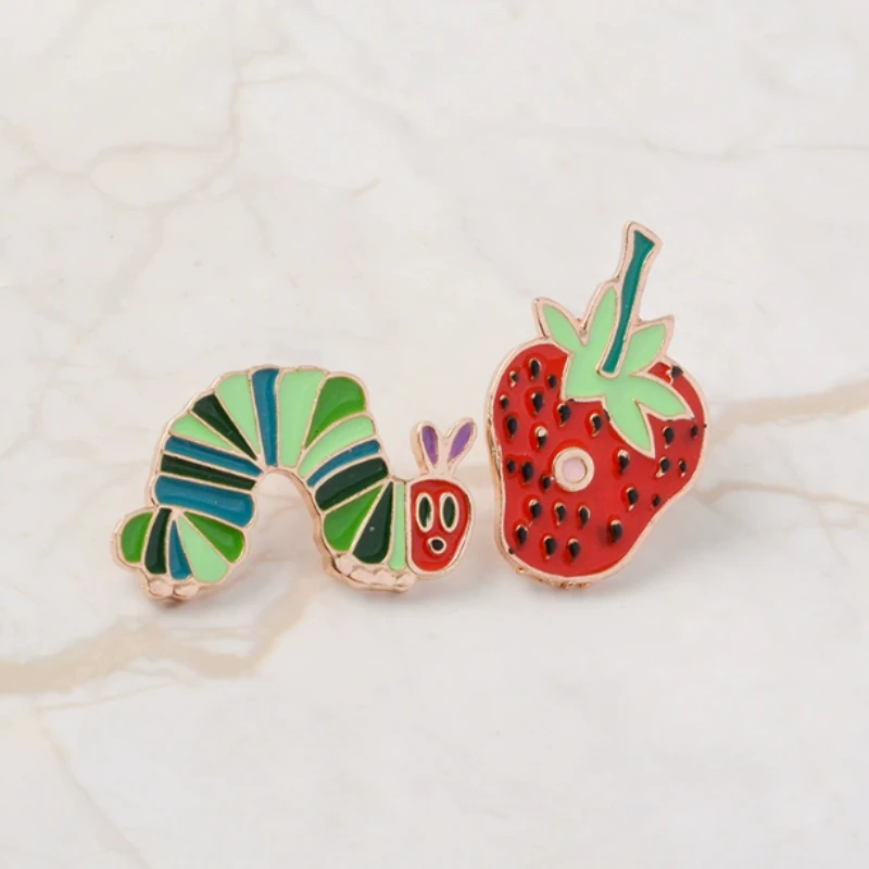 cartoon Fruits Enamel Pin originality strawberry peach lemon avocado Fruits Banquet Party Backpack Gifts Jewelry Accessories