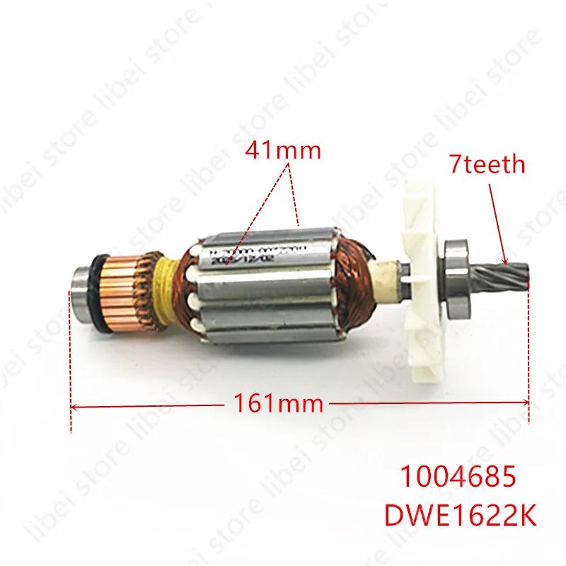 Rotor de armadura 1004685-22 de repuesto para Dewalt DWE1622K 220-240V