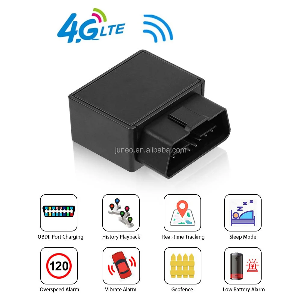 OBD2 global 4G GPS Tracker Free APP Real-time Positioning Locator for universal vehicle Plug and Play for Transportation Team