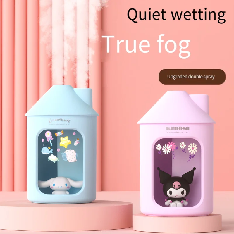 Sanrio Hello Kittle Humidifier USB Double Spray High-Capacity Office Humidifier Household Desktop Mute Bedroom Christmas Gifts