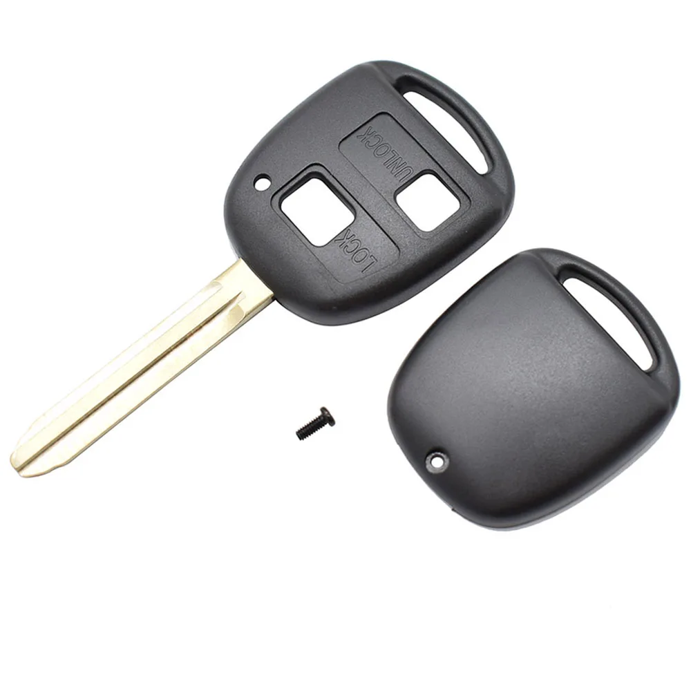 Car Key Replacement Remote Key Cover Shell For Toyota Corolla Camry Prado Land Cruiser With Key Button Pad Switch 2 Buttons