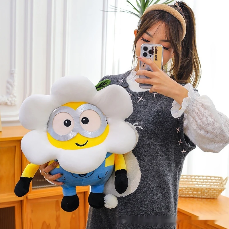 Minions Bob+Tim Series Bob Holding Tim Bear Doll Cross-Dressing Doll Cute Plush Toy Ornament Christmas Customized Gift