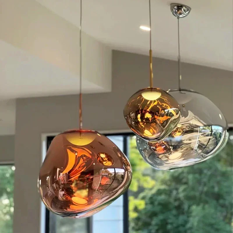 Modern Colorful Glass Pendant Lights Kitchen Dining Living Room Decoration Ceiling Chandeliers Dining Room Lights Fixture