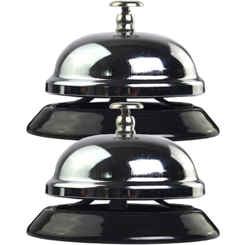 2 Pcs Chuancai Bell Hand Bells Desktop Manual Restaurant Metal Bar Dining Table