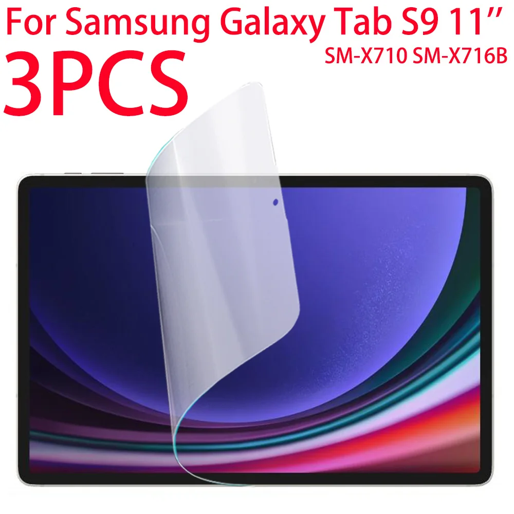 

3 Packs For Samsung Galaxy Tab S9 WiFi 5G 11 Inch 2023 PET Soft Film Screen Protector For Samsung S9 Protective Film SM-X710