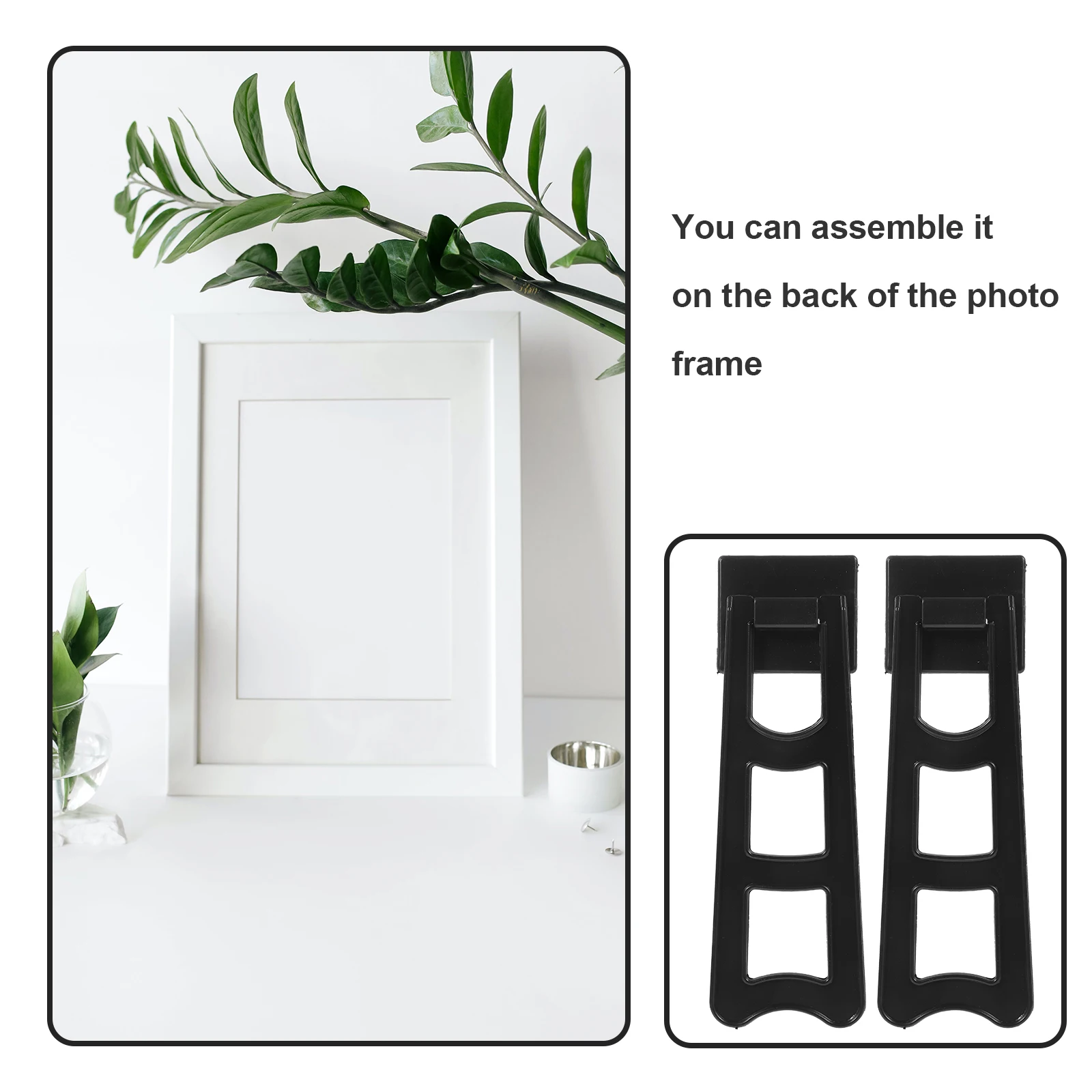20 Pcs Easel Backs Self-adhesive Photo Frame Stand Picture Holder Backrest Displaying Black