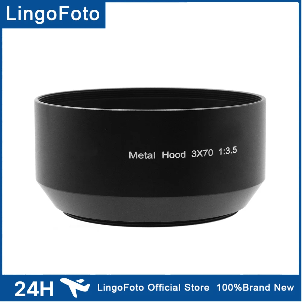 LingoFoto Screw in Metal Lens Hood Shape for Angenieux 3x70 1:3.5, 70-210 mm f3.5,Camera Lens Hoods