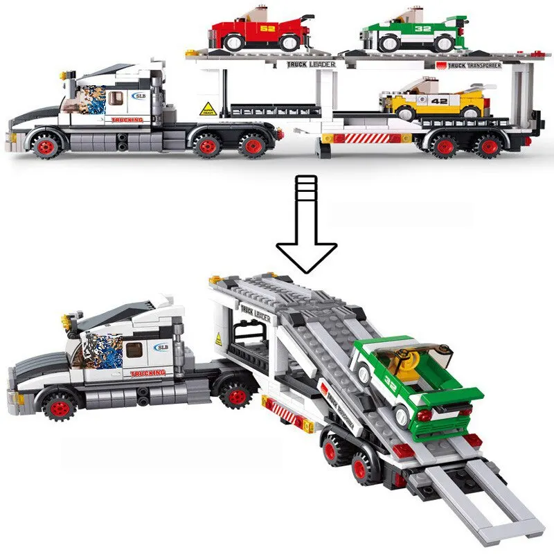 638PCS 슬루반 0339 운송 차량 버스 블록 세트 테크닉 시티 브릭 어린이 DIY 교육용 장난감 생일 선물