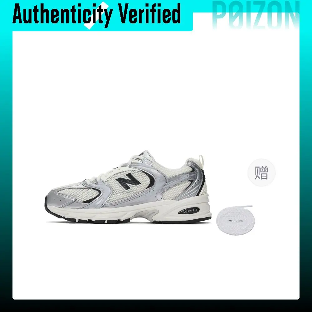 New Balance NB 530 Breathable Low top Casual City Commuting Running Shoes Unisex Silver Black MR530GMT