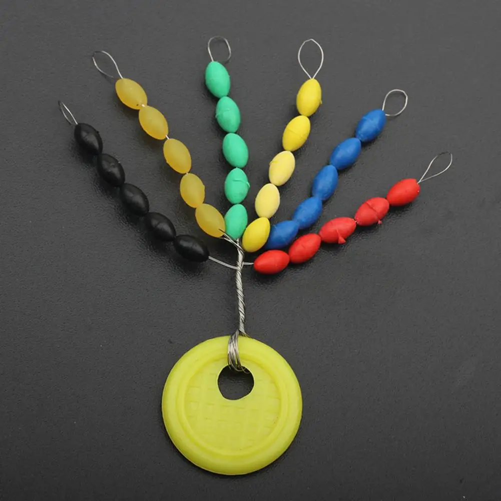 

Rubber Space Beans BobberS1 Colorful Stable Oval Design Float Space Beans for Fishing