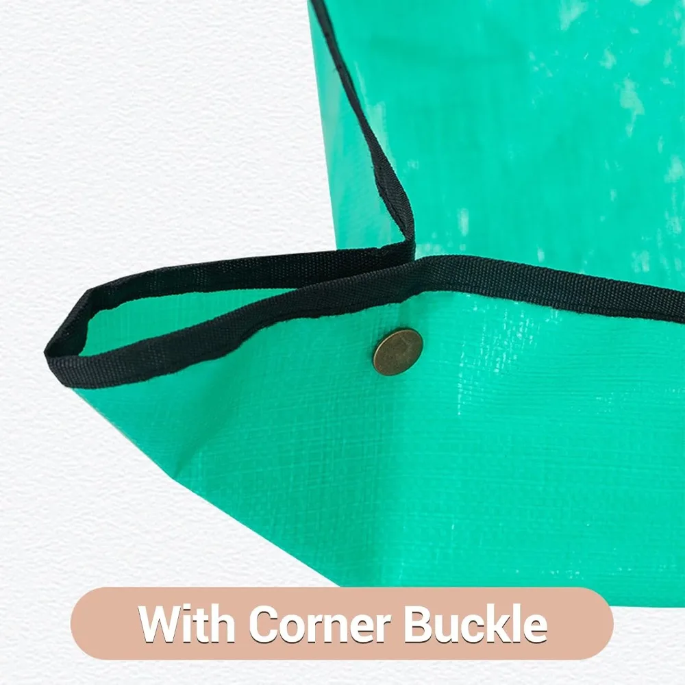 PE Landscape Pruning Tarp Green 7.8 in Center Hole Tree Trimming Tarp Square 100 X 100 Cm Leaf Collection Tarp Shrub Trimming