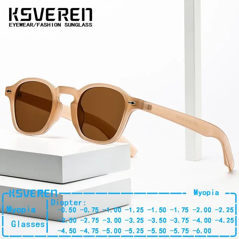 Vintage Classic Tinted Myopia Sunglasses Men Women Designer Finished Nearsighted Eyeglasses Shade Sun Glasses Negative Diopter