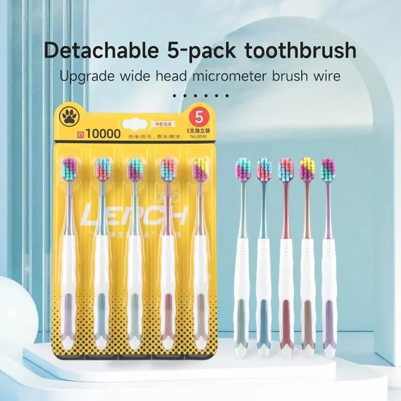 Adult Toothbrush Soft Bristles Family Pack Five Separate Packs About Ten Thousand Bristles