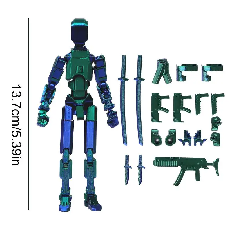 Titan 13 Action Figure, T13 Action Figure 3D Printed Multi-Jointed Movable, Lucky 13 Articulated Robot Dummy Action Figures