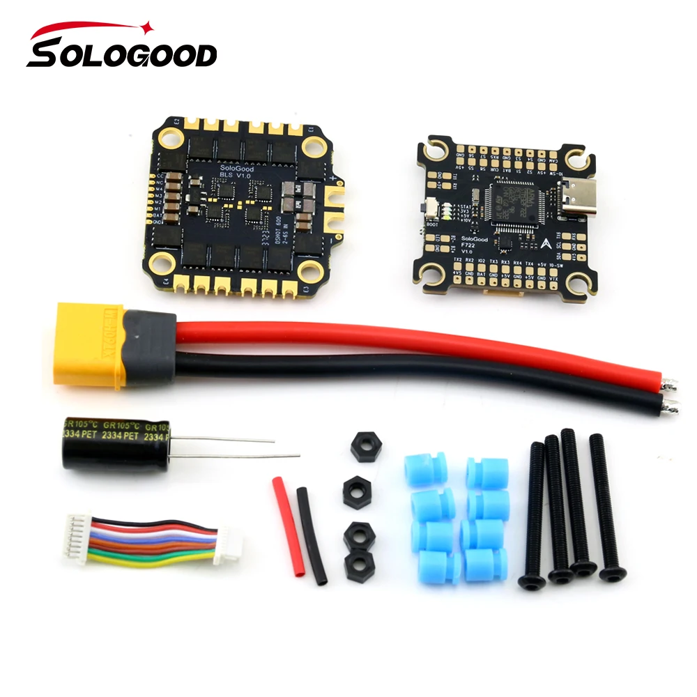 SoloGood F722 Flight Controller V1.0 BLHeli_S 60A 30.5*30.5mm Flight Stack Suitable for FPV X8 Drone