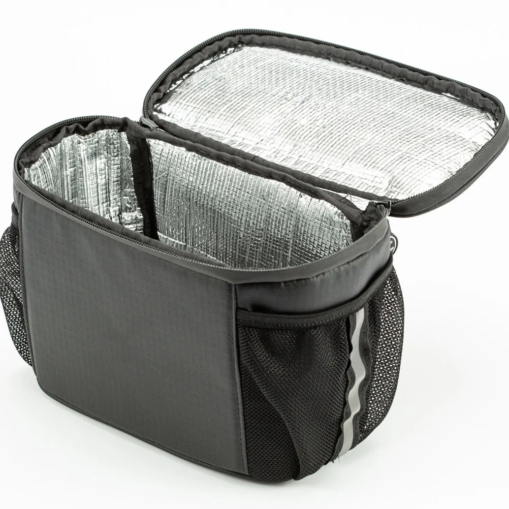 

1Pcs Bike Handlebar Bag 4L Waterproof Aluminum Foil Insulated Cycling Storage Pouch Large Capacity Tpu Phone Holder Reflective